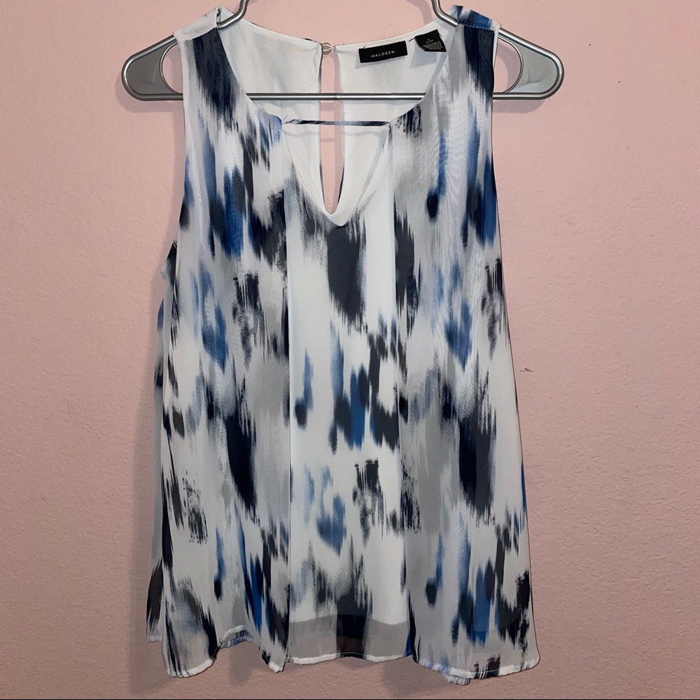Halogen Women’s Blue and White Blouse